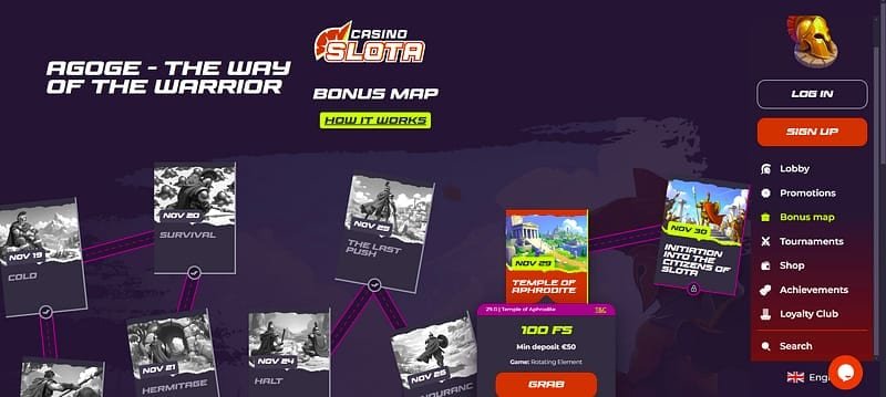 Das VIP-Programm: Spartan Coins und funf Stufen