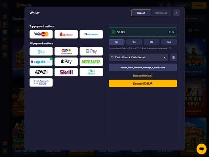 Spinhub casino Auszahlungsdauer – Auszahlungszeiten nach Zahlungsmethode im Vergleich